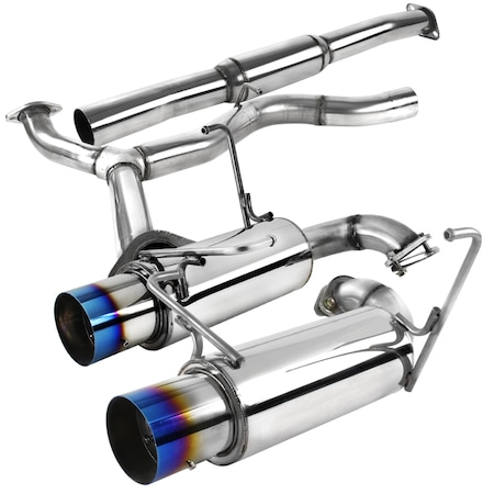 Spec-D Tuning 08-14 Subaru Wrx Catback Exhaust Dual Burnt Tip MFCAT3-WRX084T-SD